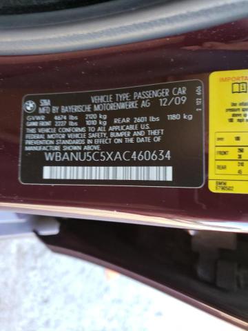 38822293 :رقم المزاد ، WBANU5C5XAC460634 vin ، 2010 Bmw 528 I مزاد بيع