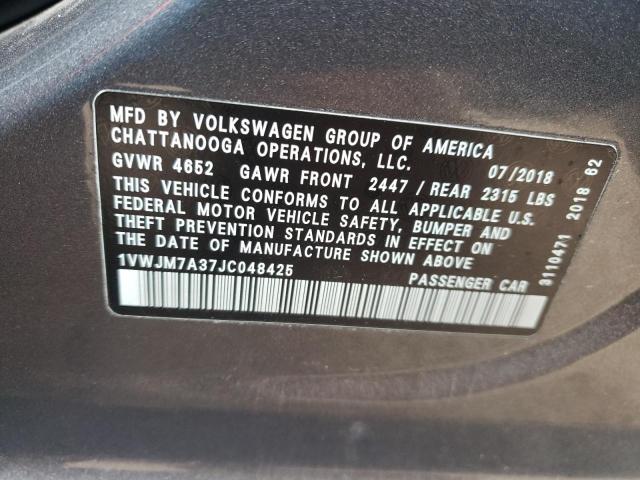 Aukcja sprzedaży 2018 Volkswagen Passat Gt, vin: 1VWJM7A37JC048425, numer aukcji: 38935353