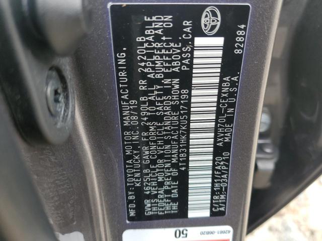 Продажа на аукционе авто 2019 Toyota Camry Le, vin: 4T1B31HK7KU517198, номер лота: 39121743
