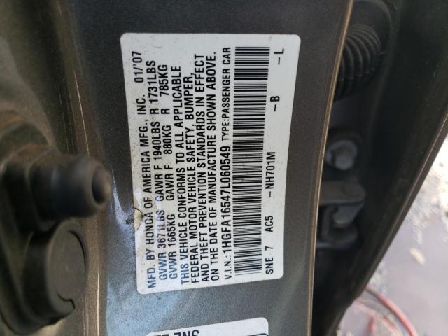 Aukcja sprzedaży 2007 Honda Civic Lx, vin: 1HGFA16547L060549, numer aukcji: 39331913