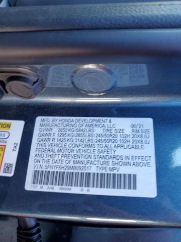 Aukcja sprzedaży 2021 Honda Pilot Se, vin: 5FNYF6H29MB092517, numer aukcji: 39169633