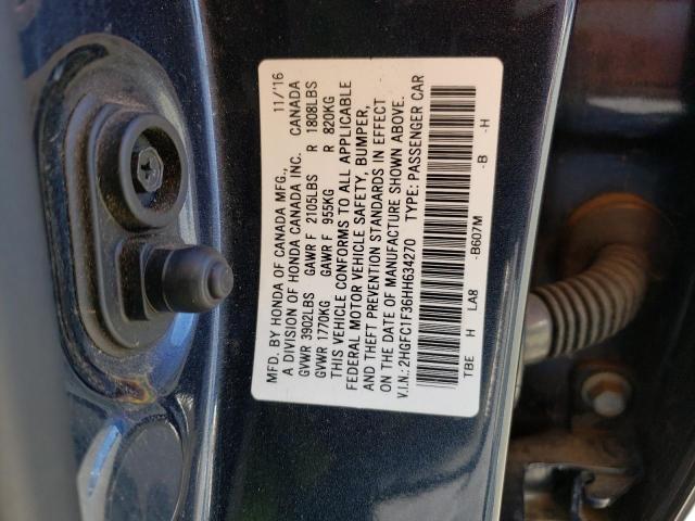 2017 Honda Civic Ex მანქანა იყიდება აუქციონზე, vin: 2HGFC1F36HH634270, აუქციონის ნომერი: 38573983