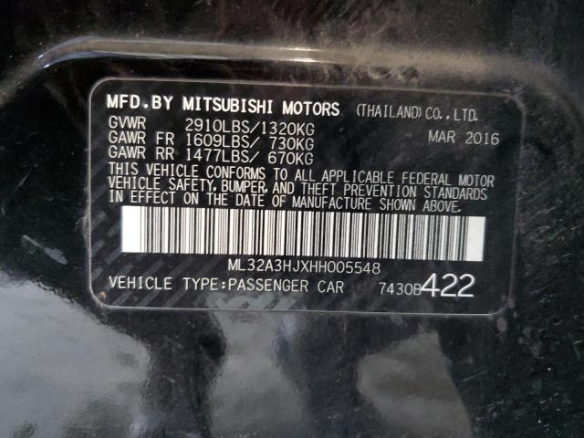 Aukcja sprzedaży 2017 Mitsubishi Mirage Es, vin: ML32A3HJXHH005548, numer aukcji: 38949493