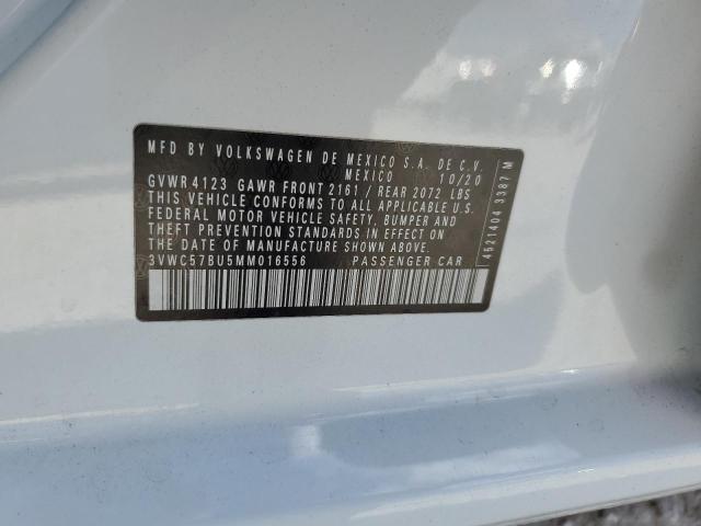 2021 Volkswagen Jetta S მანქანა იყიდება აუქციონზე, vin: 3VWC57BU5MM016556, აუქციონის ნომერი: 39748723