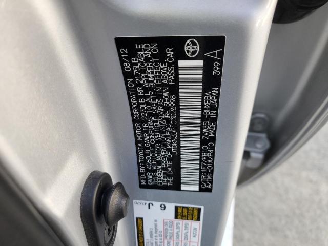 38930373 :رقم المزاد ، JTDKN3DP1C3026998 vin ، 2012 Toyota Prius Plug-in مزاد بيع