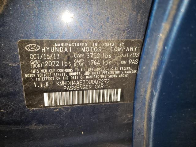 Aukcja sprzedaży 2013 Hyundai Elantra Gls, vin: KMHDH4AE3DU007272, numer aukcji: 39229883