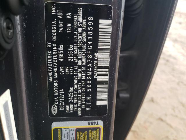39716153 :رقم المزاد ، 5XXGM4A78FG438598 vin ، 2015 Kia Optima Lx مزاد بيع