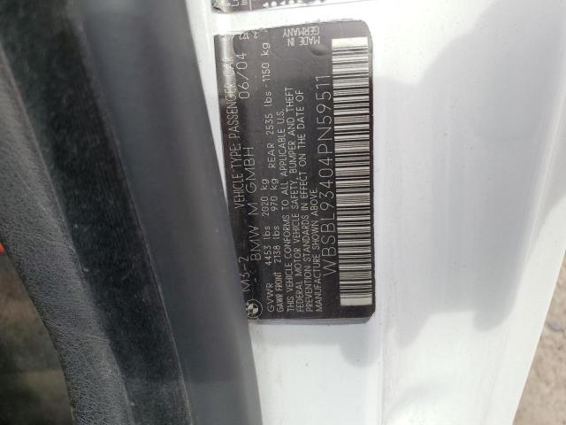 Aukcja sprzedaży 2004 Bmw M3, vin: WBSBL93404PN59511, numer aukcji: 39787133