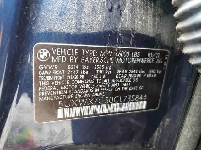 39119023 :رقم المزاد ، 5UXWX7C50CL735844 vin ، 2012 Bmw X3 Xdrive35i مزاد بيع