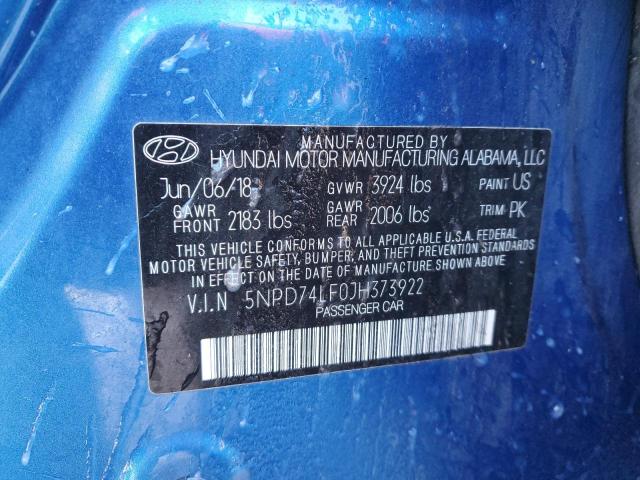2018 Hyundai Elantra Se მანქანა იყიდება აუქციონზე, vin: 5NPD74LF0JH373922, აუქციონის ნომერი: 39861773