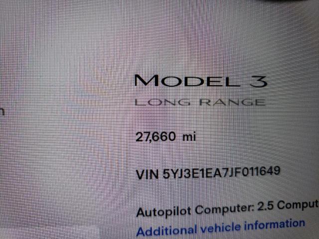 Продажа на аукционе авто 2018 Tesla Model 3, vin: 5YJ3E1EA7JF011649, номер лота: 38341363