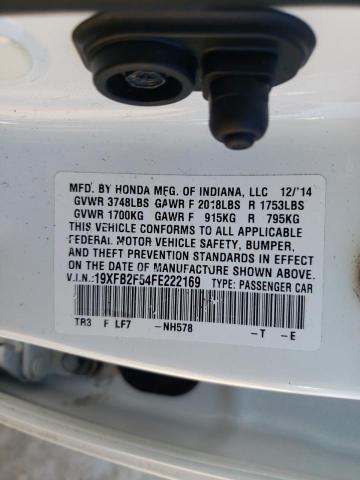 2015 Honda Civic Lx მანქანა იყიდება აუქციონზე, vin: 19XFB2F54FE222169, აუქციონის ნომერი: 40170203