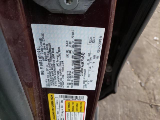 Продаж на аукціоні авто 2017 Ford Fusion Se, vin: 3FA6P0T97HR206840, номер лоту: 39691593