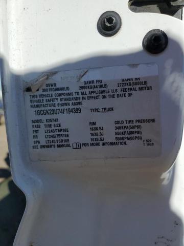 40434783 :رقم المزاد ، 1GCGK23U74F194399 vin ، 2004 Chevrolet Silverado K2500 مزاد بيع