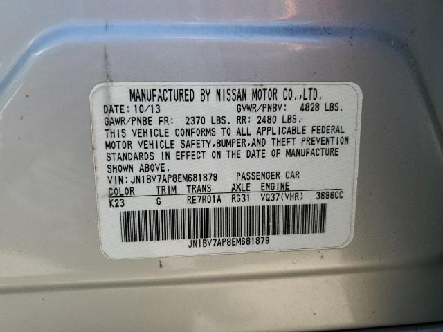 40081073 :رقم المزاد ، JN1BV7AP8EM681879 vin ، 2014 Infiniti Q50 Base مزاد بيع