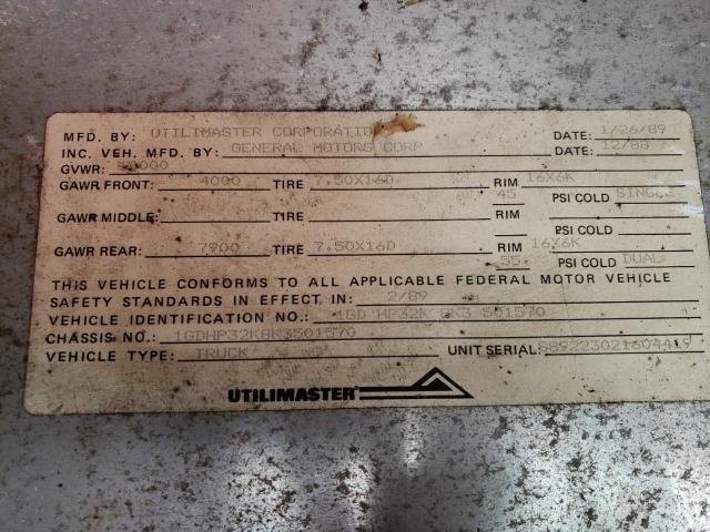 Продажа на аукционе авто 1989 Gmc Forward Control Chassis P3500, vin: 1GDHP32K8K3501570, номер лота: 38100783