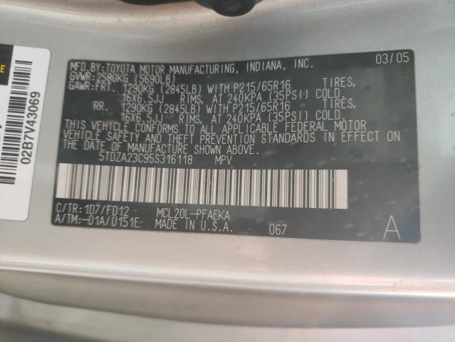 Auction sale of the 2005 Toyota Sienna Ce, vin: 5TDZA23C95S316118, lot number: 39866203
