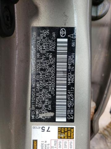 Aukcja sprzedaży 2009 Toyota Prius, vin: JTDKB20U093506750, numer aukcji: 40071773