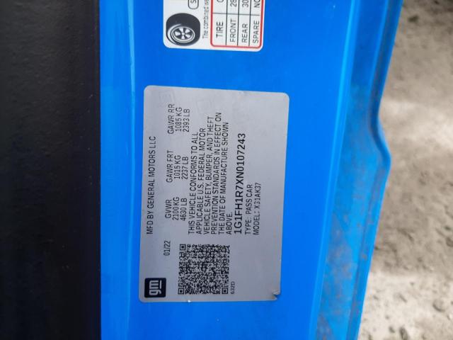 Продаж на аукціоні авто 2022 Chevrolet Camaro Ss, vin: 1G1FH1R7XN0107243, номер лоту: 39895763