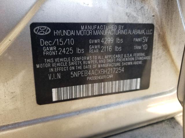 39190753 :رقم المزاد ، 5NPEB4ACXBH217254 vin ، 2011 Hyundai Sonata Gls مزاد بيع