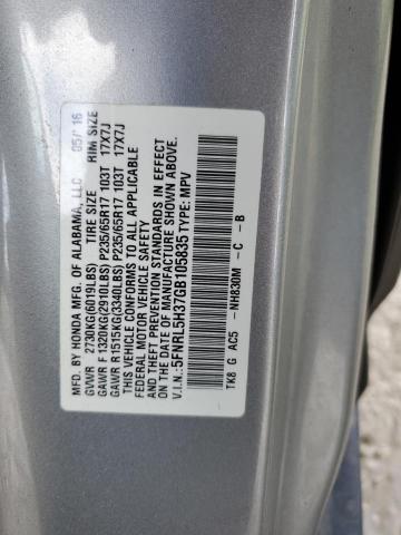 Продаж на аукціоні авто 2016 Honda Odyssey Se, vin: 5FNRL5H37GB105835, номер лоту: 40811603