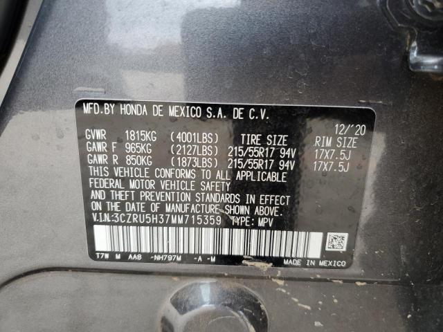 Aukcja sprzedaży 2021 Honda Hr-v Lx, vin: 3CZRU5H37MM715359, numer aukcji: 40968253