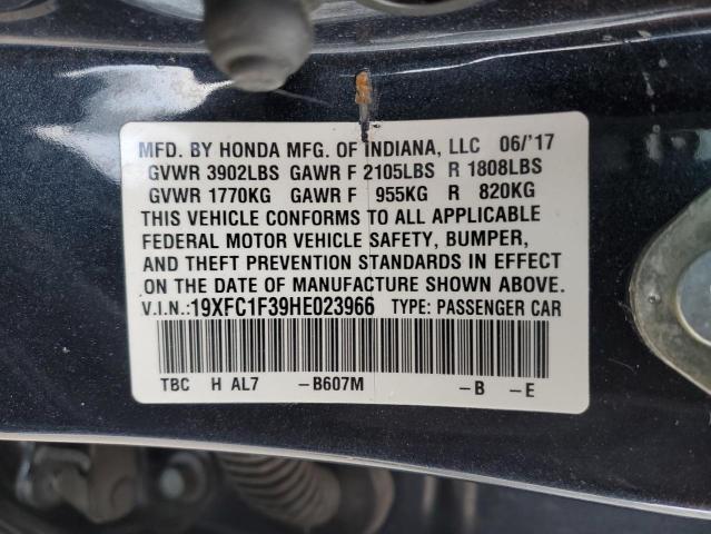 40588303 :رقم المزاد ، 19XFC1F39HE023966 vin ، 2017 Honda Civic Ex مزاد بيع