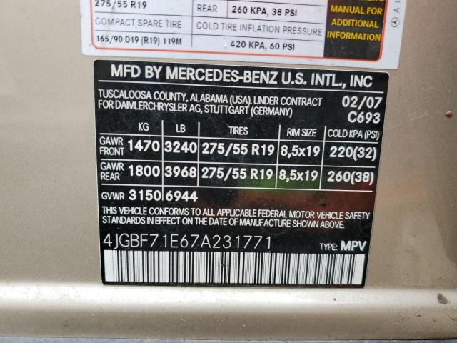 Продажа на аукционе авто 2007 Mercedes-benz Gl 450 4matic, vin: 4JGBF71E67A231771, номер лота: 40446183