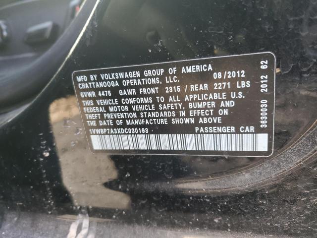 Aukcja sprzedaży 2013 Volkswagen Passat Se, vin: 1VWBP7A3XDC030193, numer aukcji: 39856203