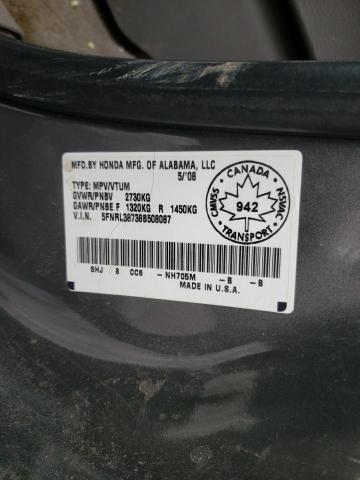 Aukcja sprzedaży 2008 Honda Odyssey Exl, vin: 5FNRL38738B508087, numer aukcji: 40918653