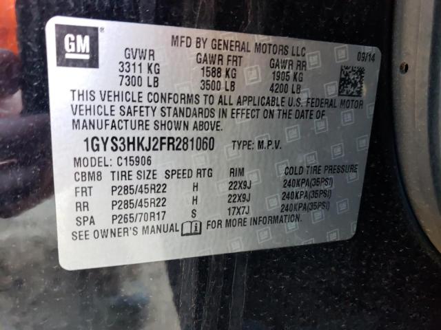 Продаж на аукціоні авто 2015 Cadillac Escalade Esv Luxury, vin: 1GYS3HKJ2FR281060, номер лоту: 38452243