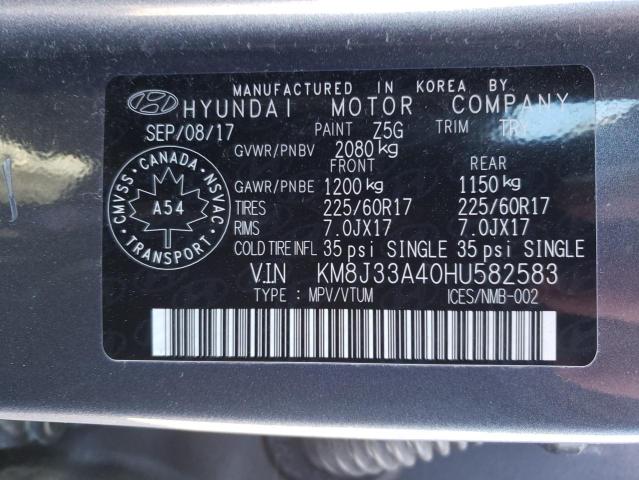 Продаж на аукціоні авто 2017 Hyundai Tucson Limited, vin: KM8J33A40HU582583, номер лоту: 40715593