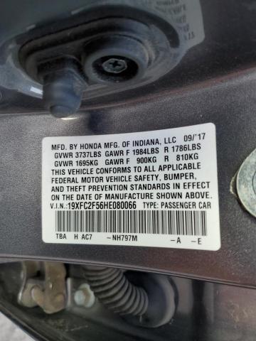 40486133 :رقم المزاد ، 19XFC2F56HE080066 vin ، 2017 Honda Civic Lx مزاد بيع