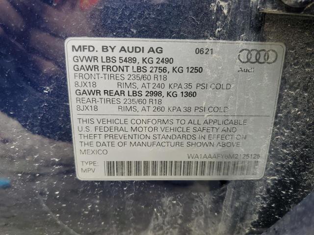 Aukcja sprzedaży 2021 Audi Q5 Premium, vin: WA1AAAFY6M2125125, numer aukcji: 41166233
