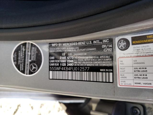 41006053 :رقم المزاد ، 55SWF4KB4FU012577 vin ، 2015 Mercedes-benz C 300 4matic مزاد بيع