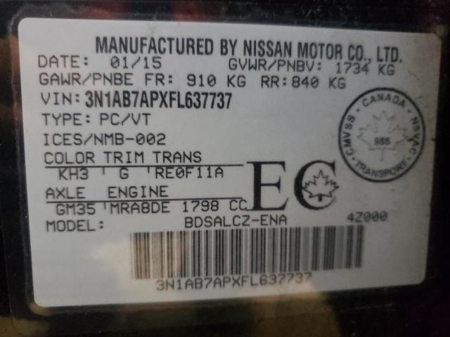 Aukcja sprzedaży 2015 Nissan Sentra S, vin: 3N1AB7APXFL637737, numer aukcji: 41335633