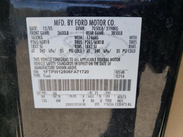 Aukcja sprzedaży 2006 Ford F150 Supercrew, vin: 1FTPW12506FA71720, numer aukcji: 41579243
