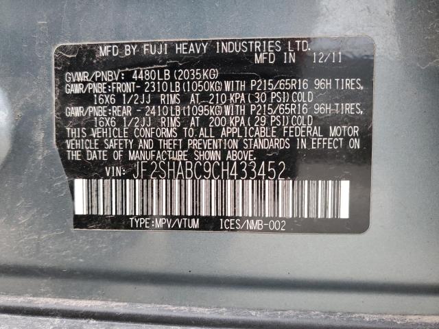 Aukcja sprzedaży 2012 Subaru Forester 2.5x, vin: JF2SHABC9CH433452, numer aukcji: 41120343