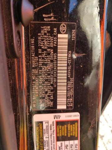 41289453 :رقم المزاد ، 4T1BF3EK2AU097985 vin ، 2010 Toyota Camry Base مزاد بيع