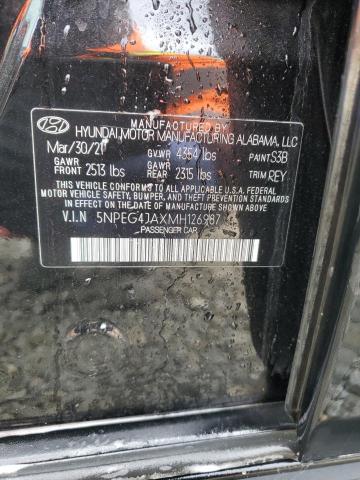2021 Hyundai Sonata Se მანქანა იყიდება აუქციონზე, vin: 5NPEG4JAXMH126987, აუქციონის ნომერი: 41960723