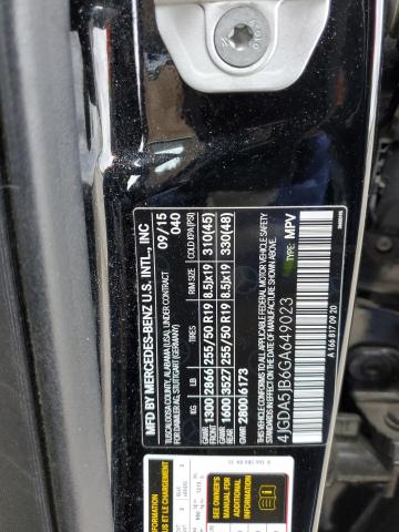 41104873 :رقم المزاد ، 4JGDA5JB6GA649023 vin ، 2016 Mercedes-benz Gle 350 مزاد بيع