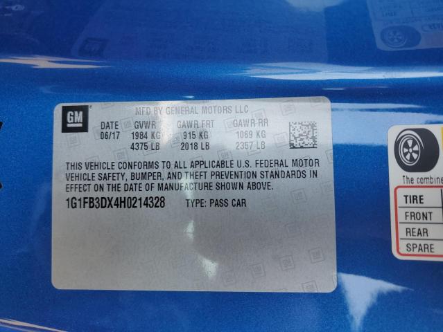 Продажа на аукционе авто 2017 Chevrolet Camaro Lt, vin: 1G1FB3DX4H0214328, номер лота: 41872433