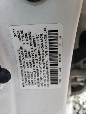 Auction sale of the 2017 Honda Civic Lx, vin: 2HGFC2F56HH552210, lot number: 41825943