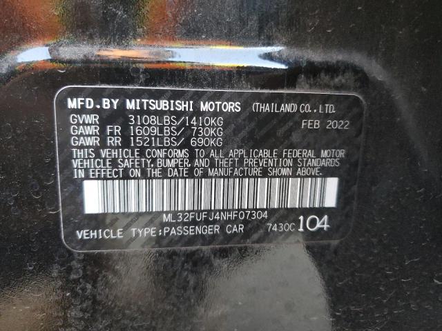 Продажа на аукционе авто 2022 Mitsubishi Mirage G4 Es, vin: ML32FUFJ4NHF07304, номер лота: 41827323