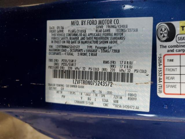 Продажа на аукционе авто 2007 Ford Mustang, vin: 1ZVFT80N075243572, номер лота: 41537563