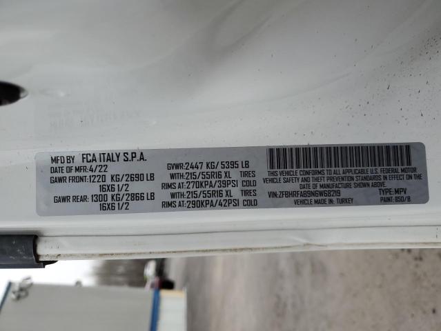 Продажа на аукционе авто 2022 Ram Promaster City Tradesman, vin: ZFBHRFAB9N6W68219, номер лота: 42166073