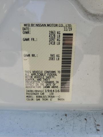 Aukcja sprzedaży 2020 Nissan Altima S, vin: 1N4BL4BVXLC194416, numer aukcji: 42394113