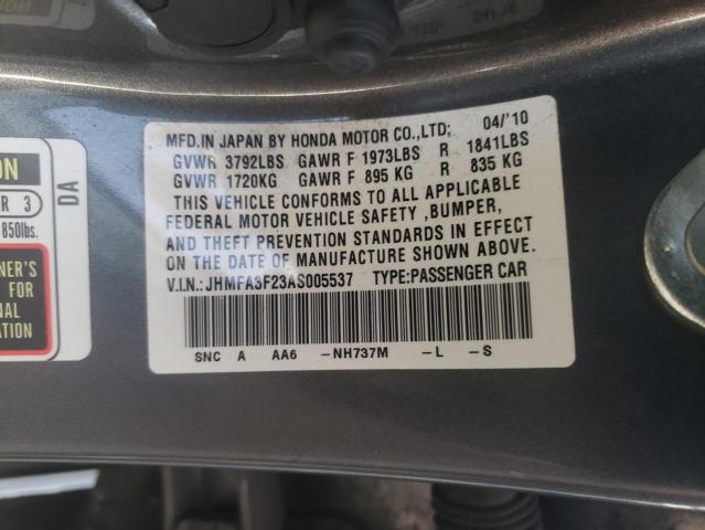 Продаж на аукціоні авто 2010 Honda Civic Hybrid, vin: JHMFA3F23AS005537, номер лоту: 41945783