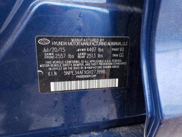 2016 Hyundai Sonata Sport მანქანა იყიდება აუქციონზე, vin: 5NPE34AFXGH273998, აუქციონის ნომერი: 42243303