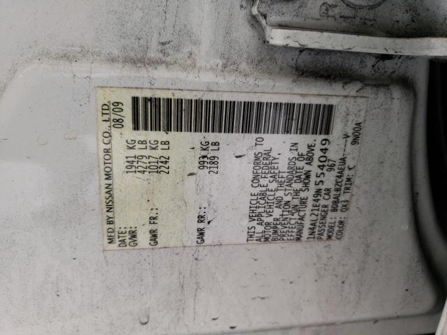 2009 Nissan Altima 2.5 მანქანა იყიდება აუქციონზე, vin: 1N4AL21E49N554049, აუქციონის ნომერი: 42424163